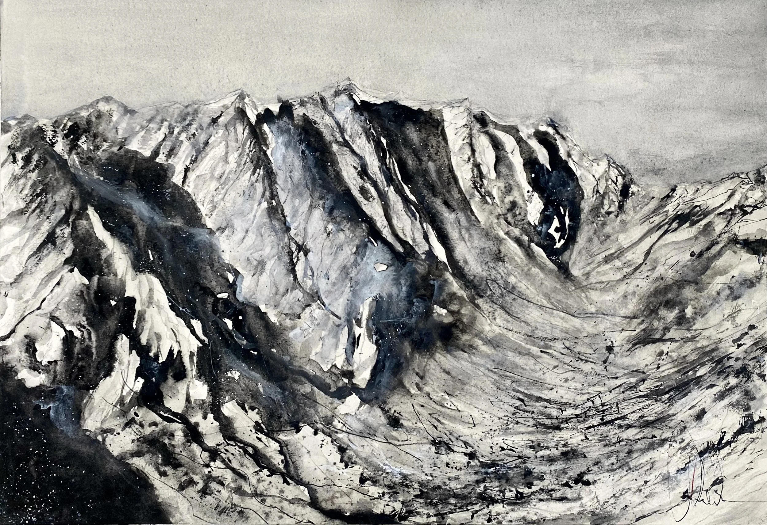 Black Alps  51x36 su carta Arches 300 Gr satinata  16/3/2026