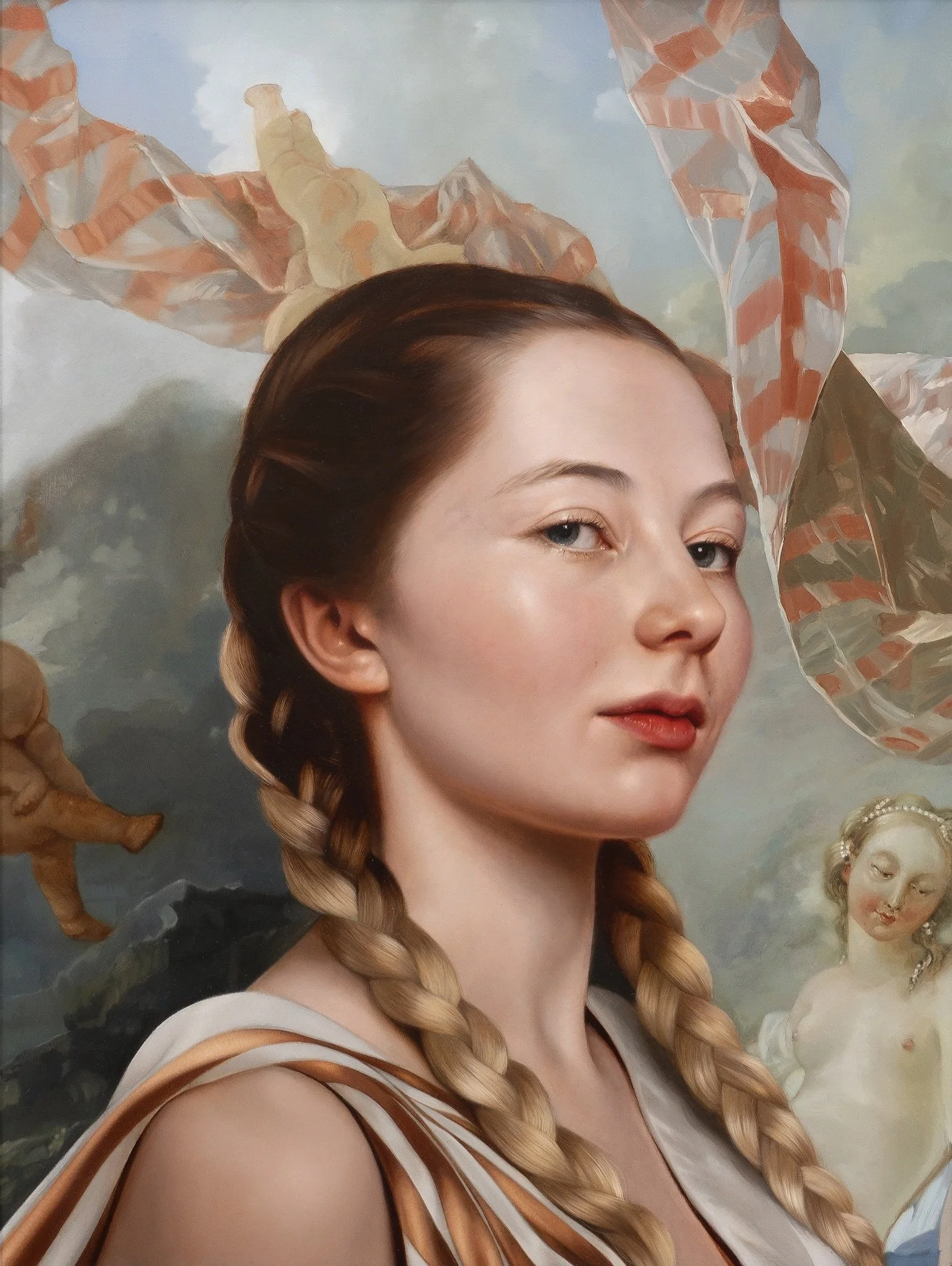 Just wanted to share this new piece which has just arrived at @fairfaxartgalleryburnhammarket as I&rsquo;m working away towards some big shows coming up this year.

Dottie-May, The Conversation II
Oil on aluminium panel
30 &times; 40 cm

This paintin