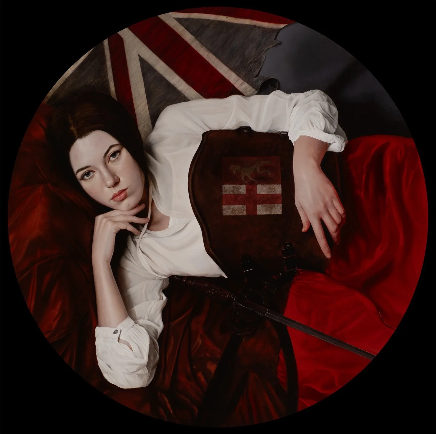 Liberty Inclined

From The Distinctive Eye group show at @panterandhall , which I had the pleasure of curating last month.

I think this is the first time I&rsquo;ve shared the full painting here. Circular works are always tricky on Instagram, so swi