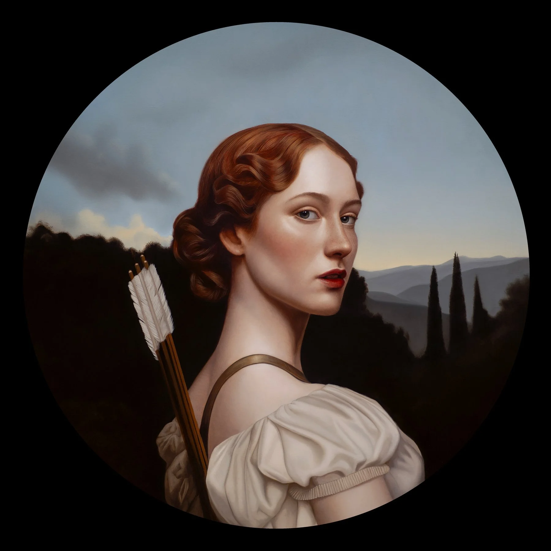  Diana  
Oil on Aluminium panel  
17 × 17 in | 43.2 × 43.2 cm
 ●   Sold    
 Enquire about this piece → 