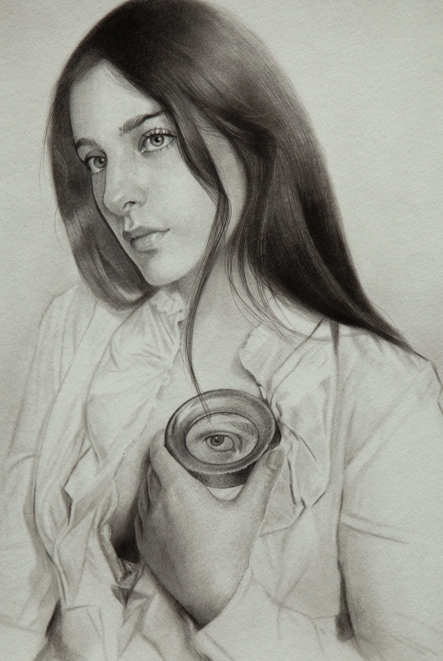  Study for the Lover's Eye   
Charcoal, Graphite and Pastel on Paper.14 x 10 inches 
 ●   Sold  
  Enquire about commissioning a drawing → 