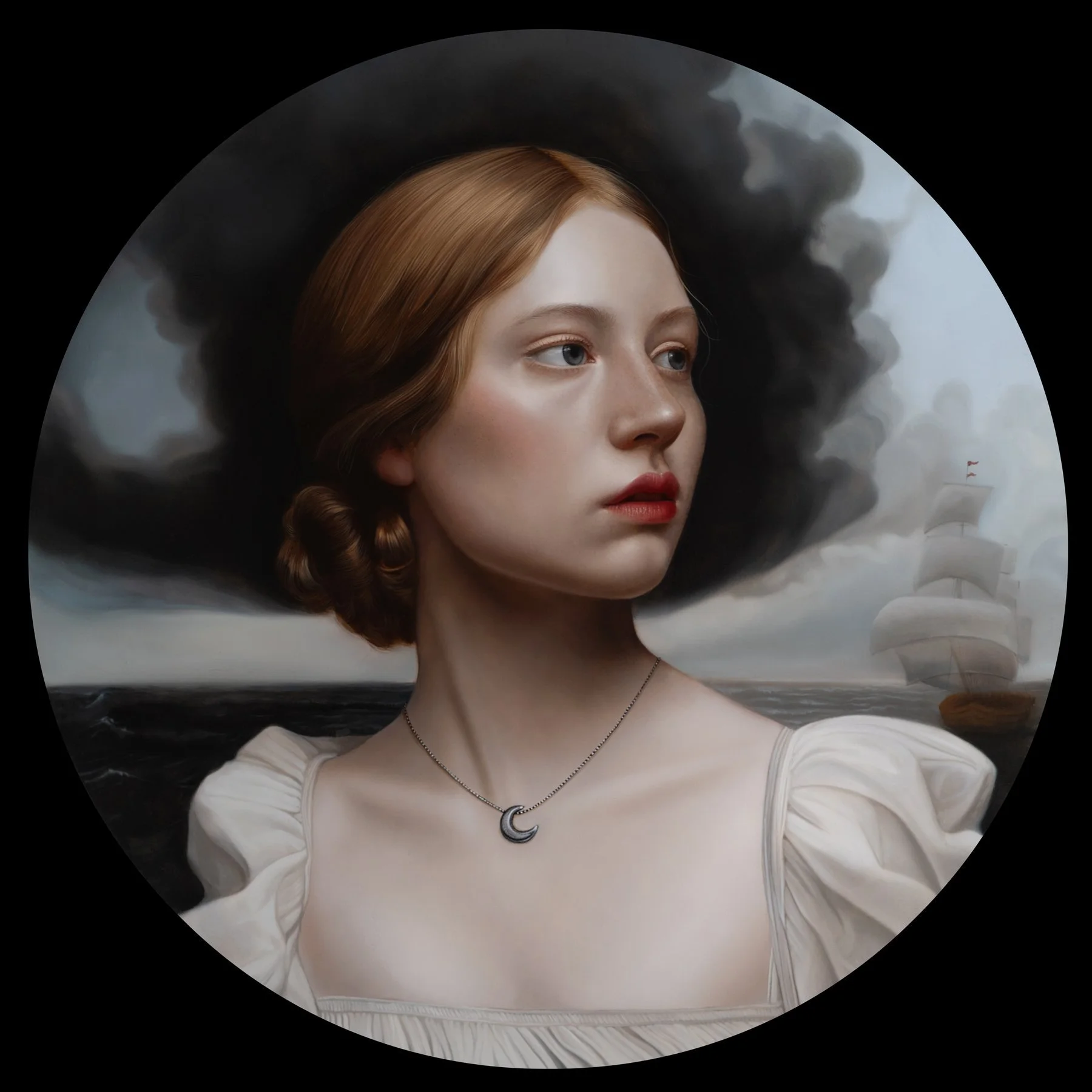  Galleon II, 2024  
Oil on Aluminium panel  
15 × 15 in | 38.1 × 38.1 cm   
 ●   Sold   
 Enquire about this piece → 