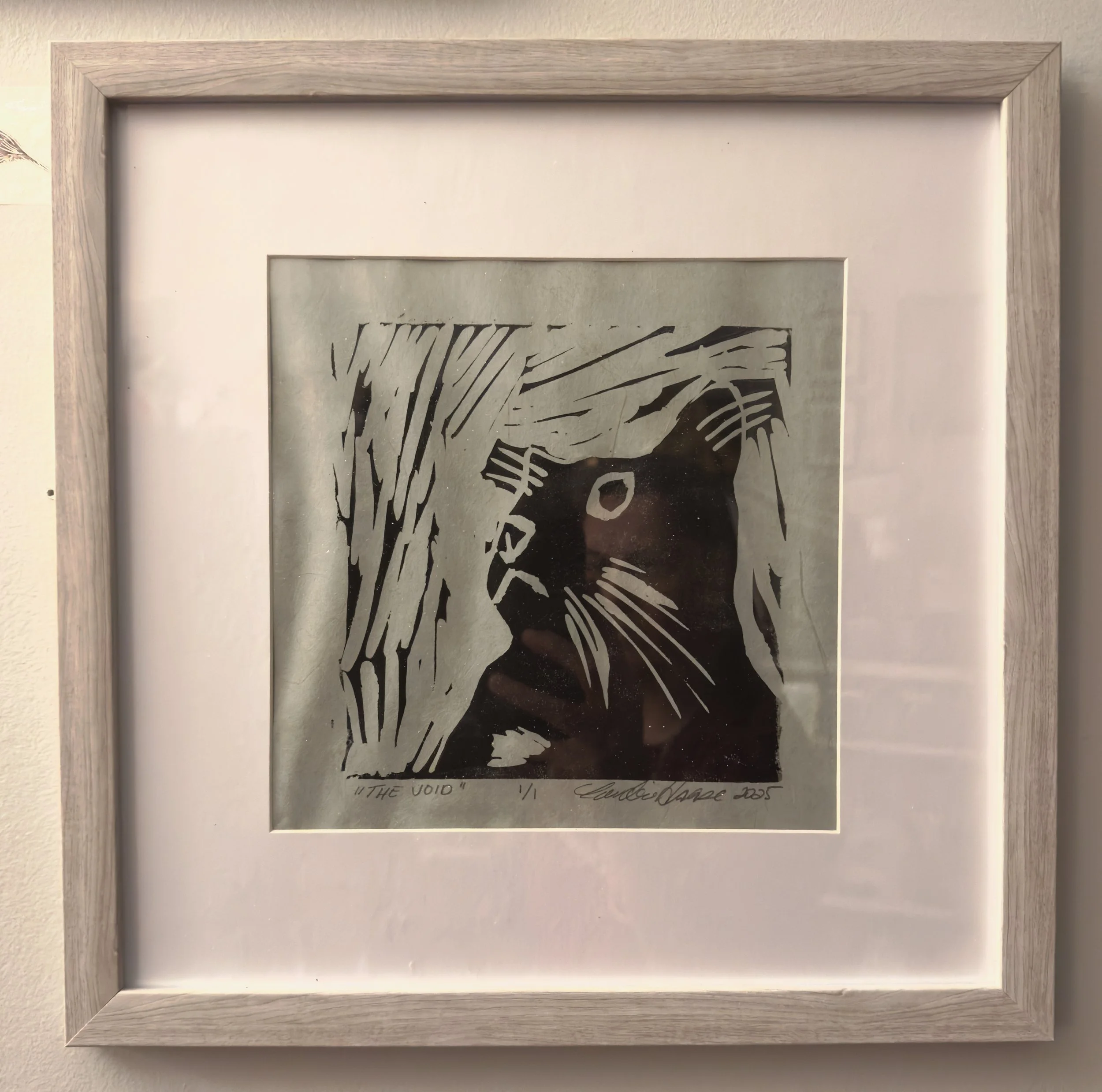"Into The Void" Lino Print on Japanese Paper, 2025
Absence Makes Printmaking Group Exhibition, Articulations