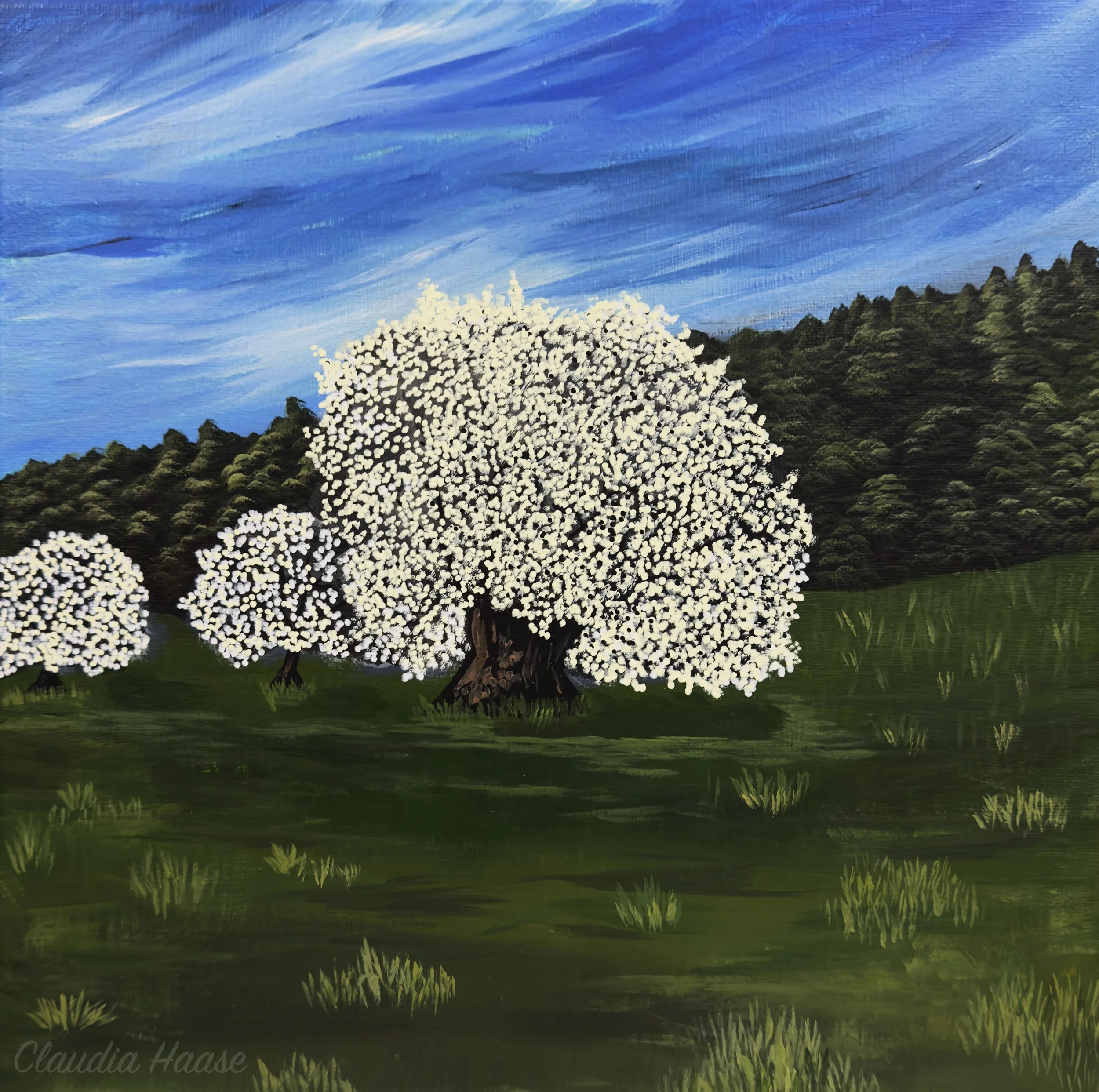 "Spring Blooms in Freiburg" Acrylic On Canvas 2025