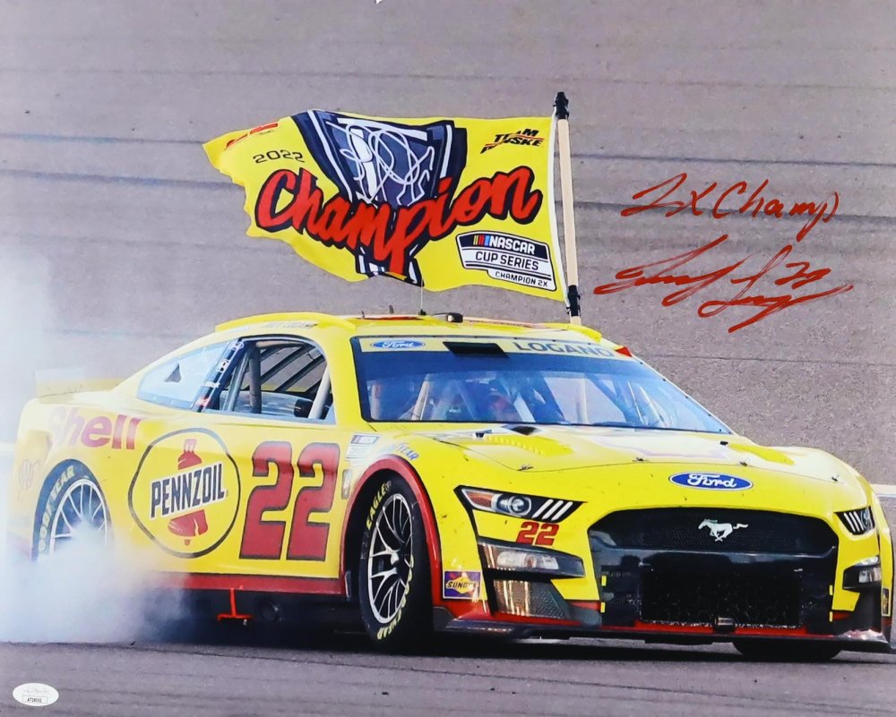 Joey Logano Signed NASCAR 16x20 Photo Inscribed "2x Champ" (JSA)