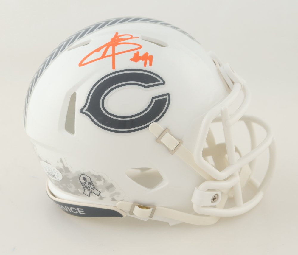 Austin Booker Signed Bears Salute to Service Alternate Speed Mini Helmet (JSA) JSA Signature Debut