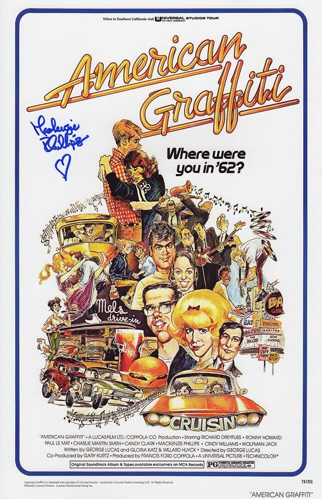 Mackenzie Phillips Signed "American Graffiti" 11x17 Movie Poster (Schwartz)
