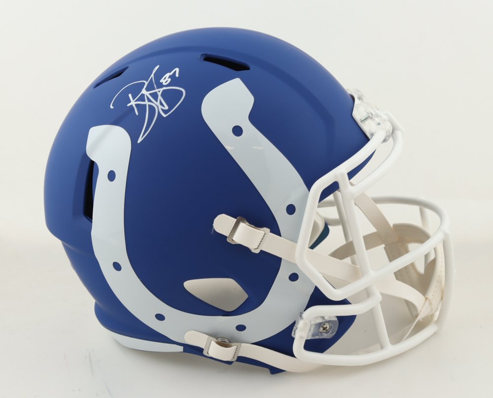 Reggie Wayne Signed Colts Full-Size AMP Alternate Speed Helmet (PSA) PSA In the Presence