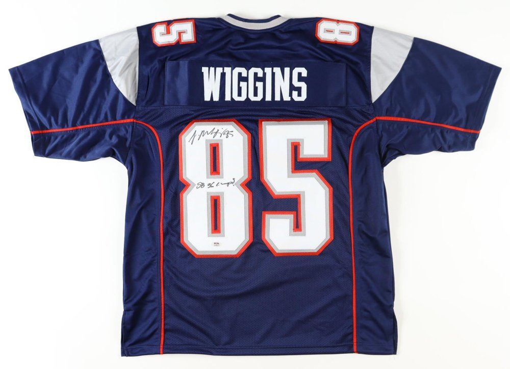Jermaine Wiggins Signed Jersey Inscribed "SB 36 Champs!" (PSA) New England Patriots