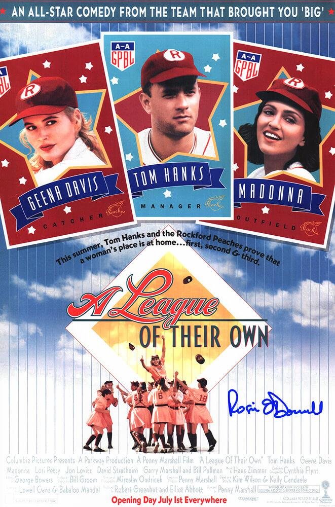 Rosie O'Donnell Signed "A League of Their Own" 11x17 Movie Poster Photo (Schwartz)