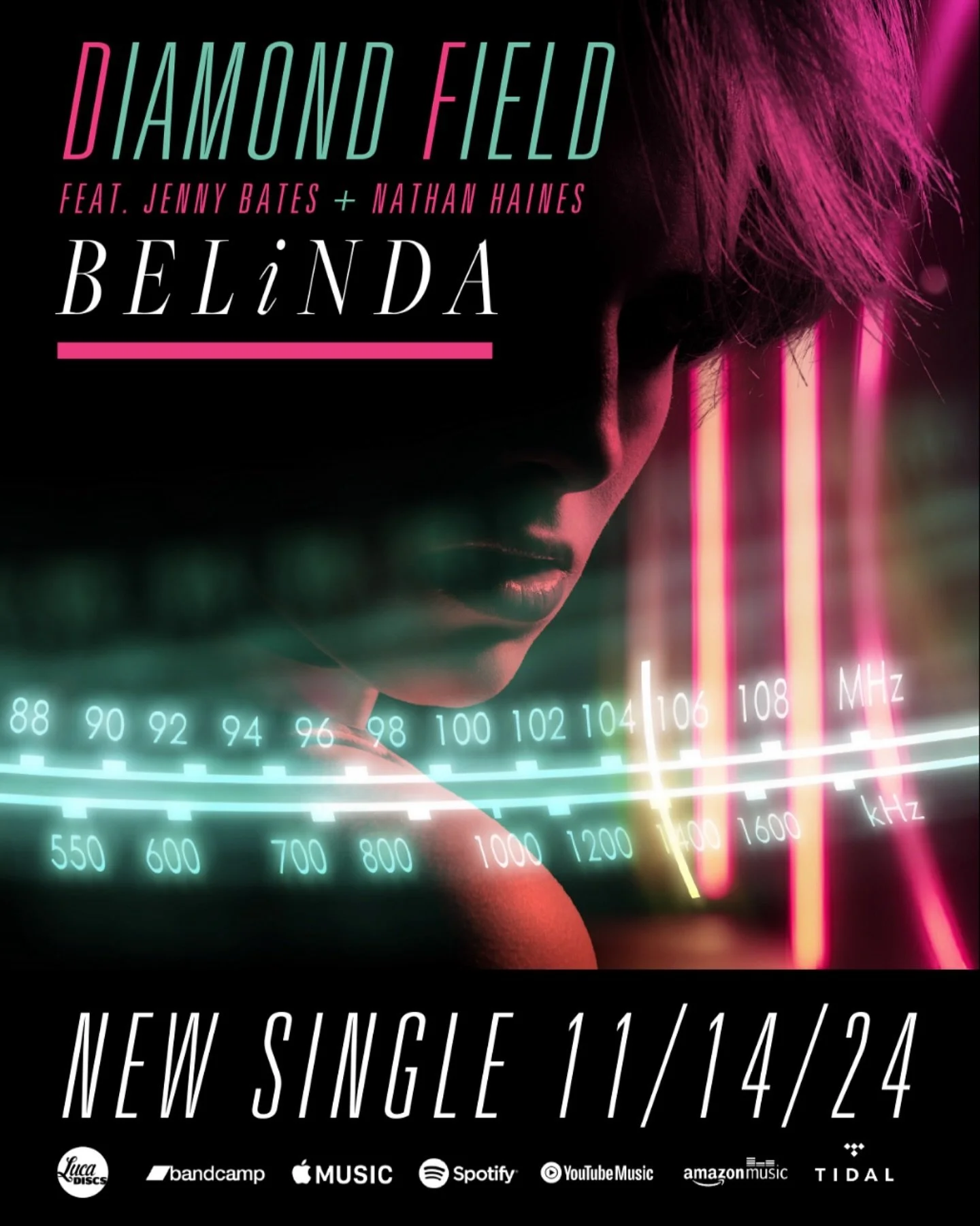 NEW YORK-BASED SYNTHPOP GROUP 
DIAMOND FIELD 
RELEASES NEW SINGLE 
&ldquo;BELINDA&rdquo; 
 
RELEASE DATE: NOVEMBER 14, 2024 
  
Based in and regularly performing throughout New York City, Diamond Field channels their favorite sounds of the &rsquo;80s
