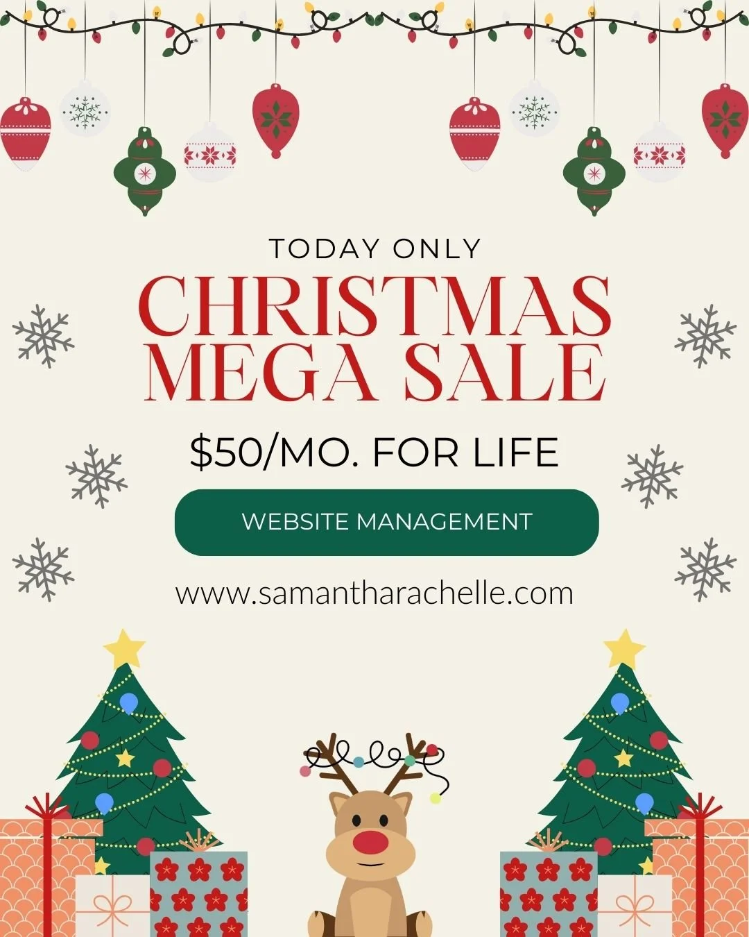 The season begins in the House.

For the next twelve days, a limited series of Christmas offerings will appear &mdash; each revealed quietly, each available for a short time.

Today only:
$50/mo website management &mdash; for life.

A small gift. A l