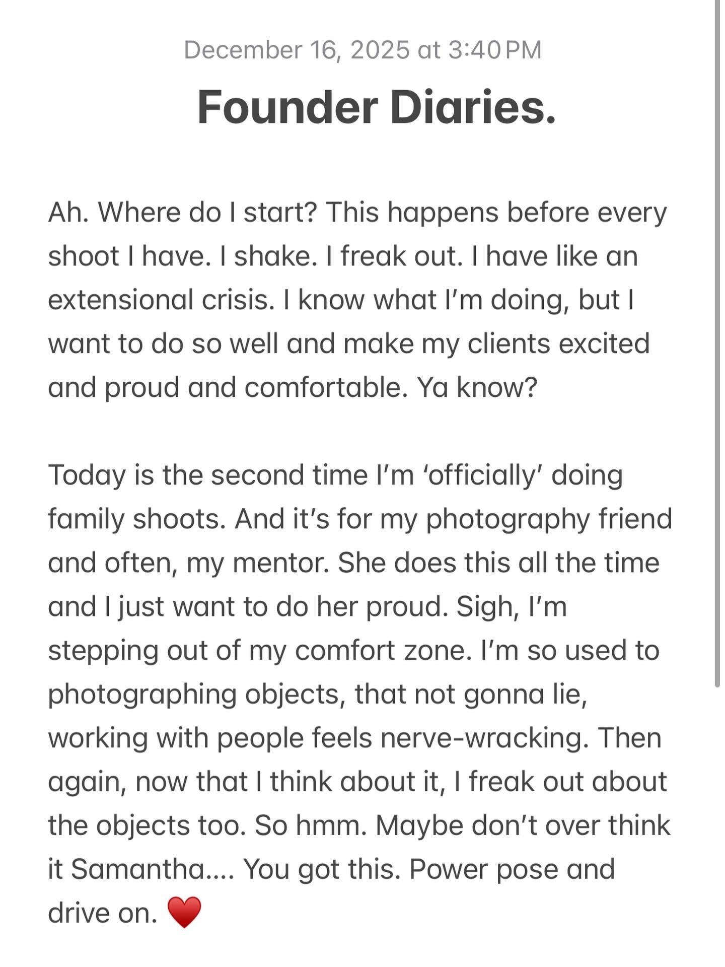 Growth has a funny way of showing up right where you feel least comfortable.

I still talk myself through things.
Still want to do right by people.
Still show up nervous sometimes.

And that&rsquo;s okay.

If you&rsquo;re building something and feel 