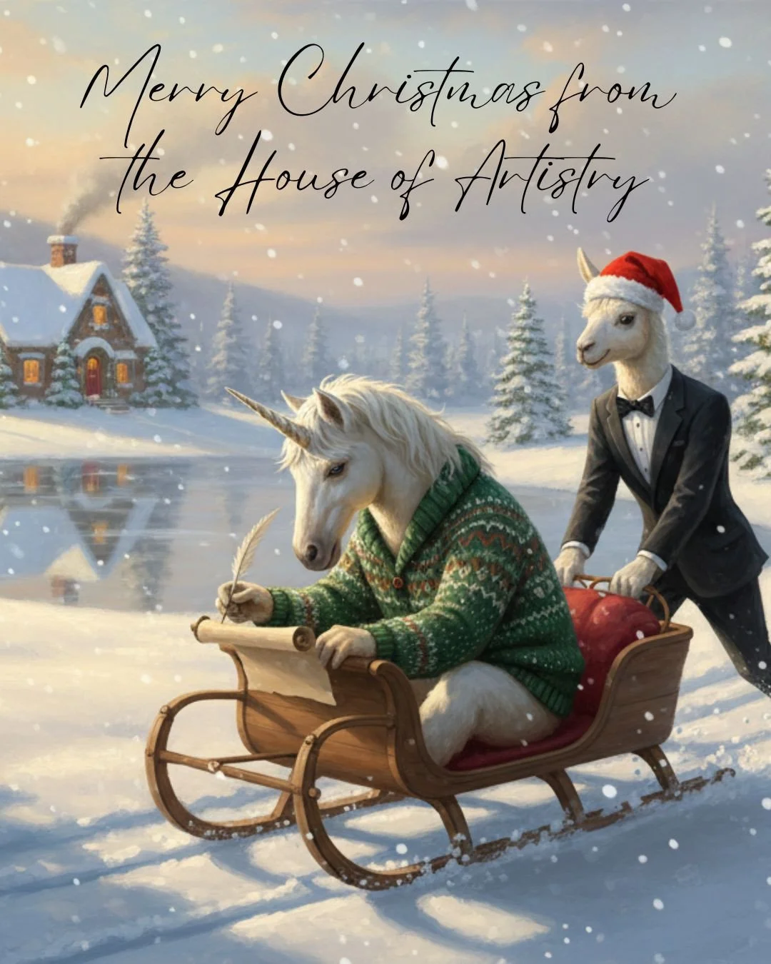 Merry Christmas from the House of Artistry.⁠
⁠
May your days be warm, your ideas bright, and your imagination well taken care of.⁠
⁠
#HouseOfArtistry⁠
#CreativeStudio⁠
#ChristmasInTheHouse⁠
#StudioLife