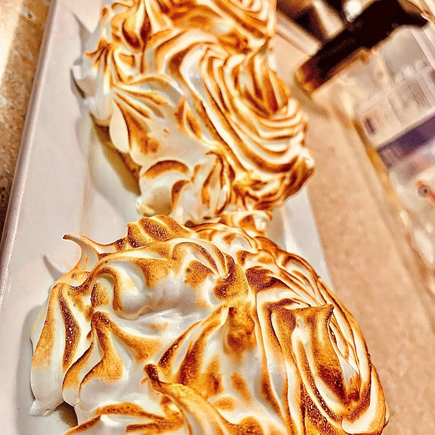 Peach 🍑 Baked Alaska 🔥#foodporn #pastrychef #monroela
