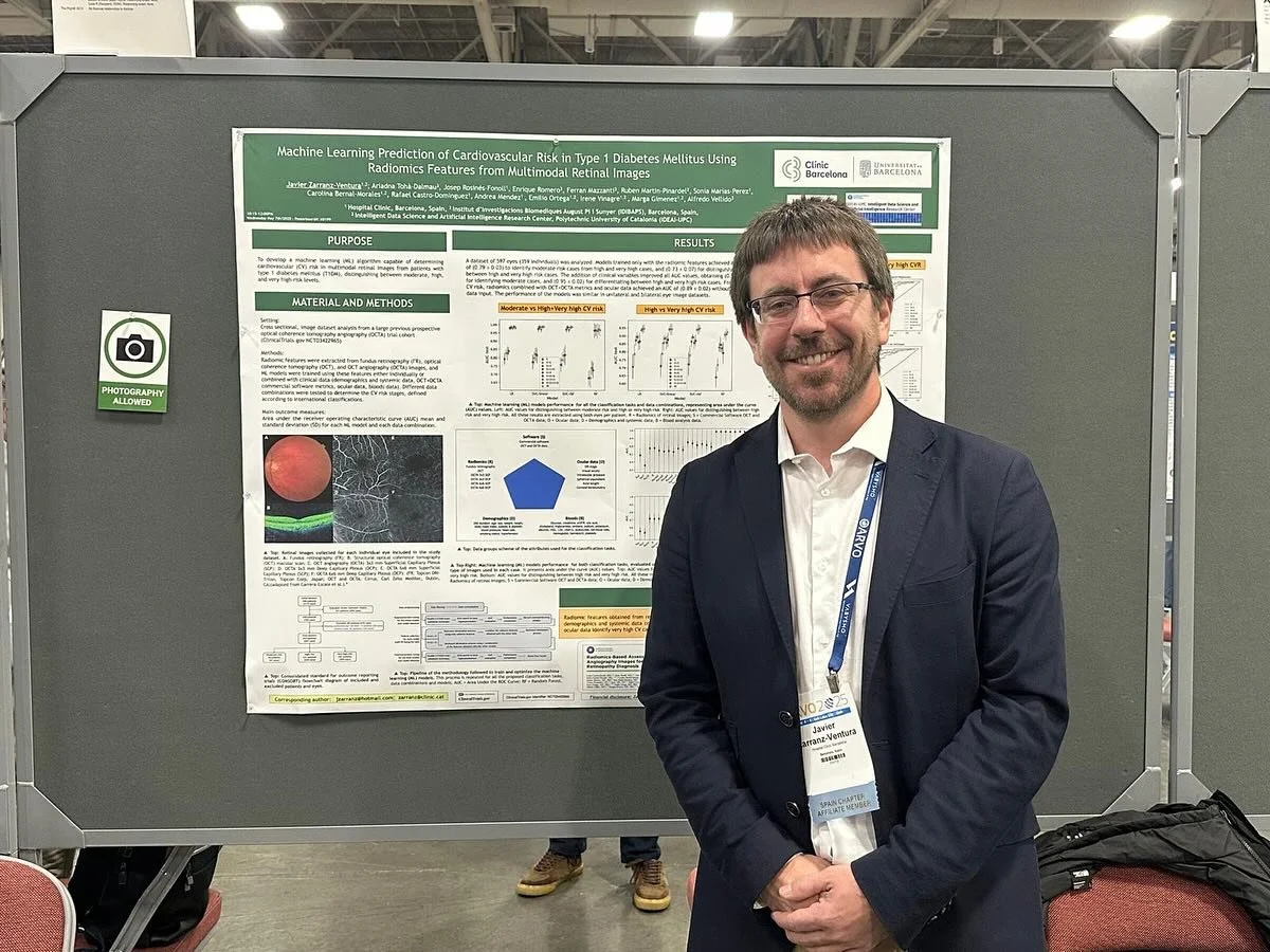 Association for Research in Vision and Ophthalmology (ARVO) at Salt Lake City, Utah (USA) 🇺🇸 2025
Glad to participate with our latest paper on Machine Learning applied to retinal images in #DiabetesMellitus, a collaborative work between Hospital Cl