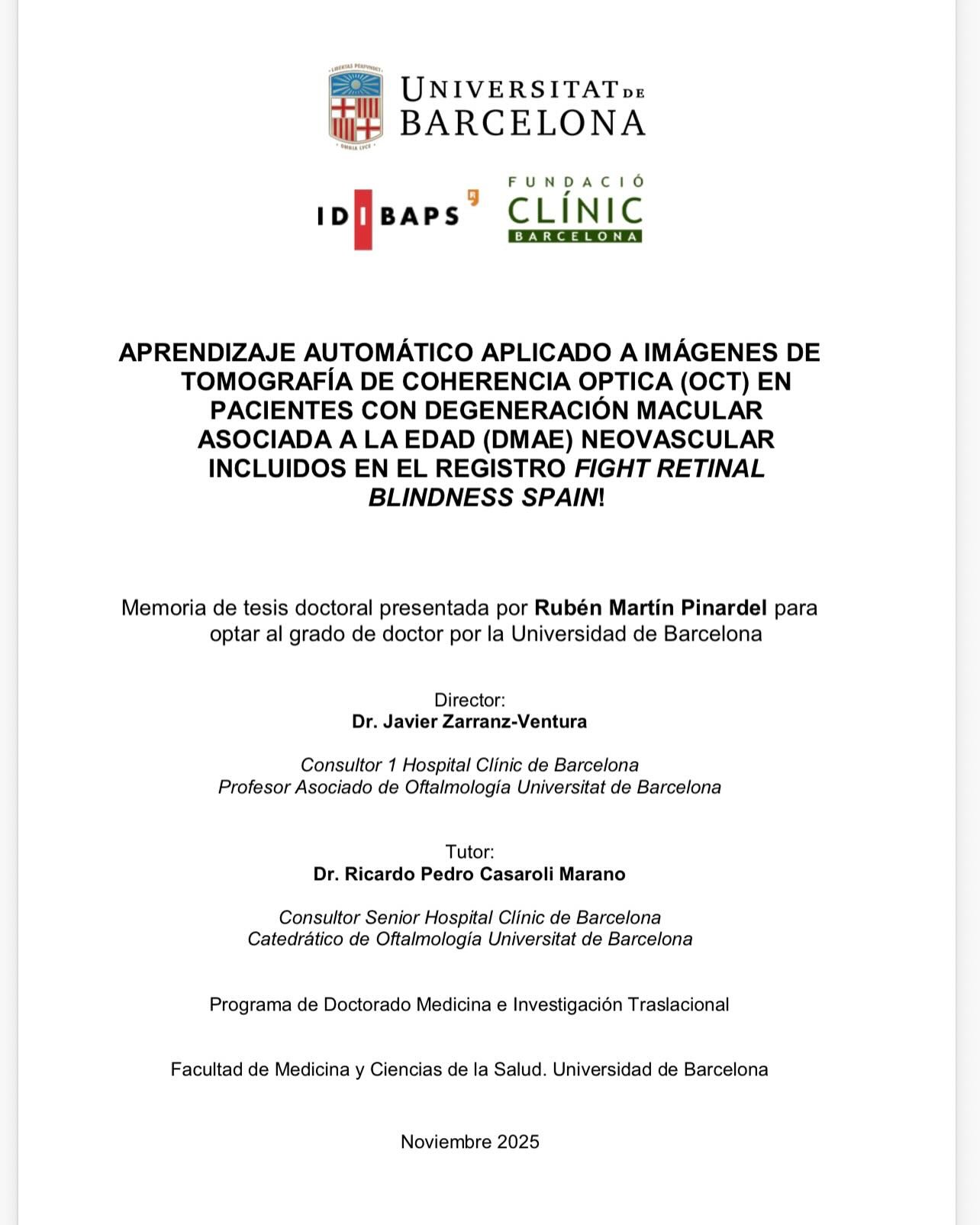 El pasado viernes 16/1/26 defendi&oacute; con brillantez su Tesis doctoral Rub&eacute;n Mart&iacute;n Pinardel en la Universitat de Barcelona @unibarcelona , un trabajo de cinco a&ntilde;os desarrollado bajo mi direcci&oacute;n.

Este extraordinario 