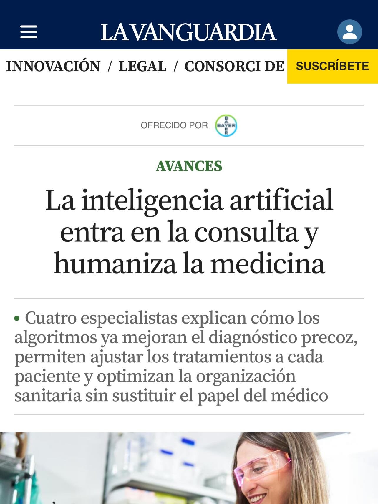 Un placer compartir nuestra visi&oacute;n sobre #InteligenciaArtificial aplicada a #Retina!!!

Gracias a @lavanguardia y a @bayerespanaoficial por la oportunidad de difundir nuestra experiencia y proyectos de investigaci&oacute;n en esta apasionante 
