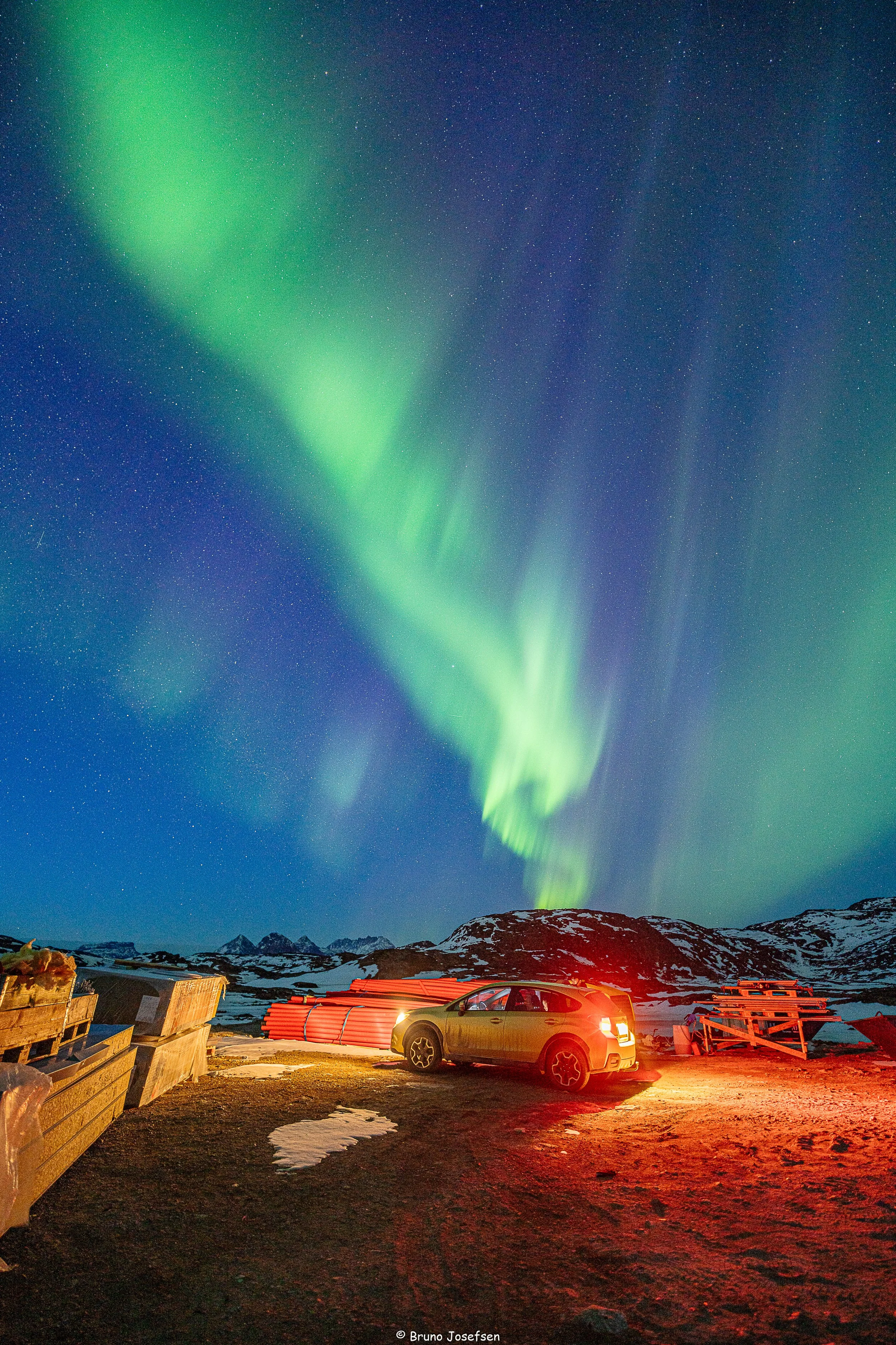 Parking under the Auroras