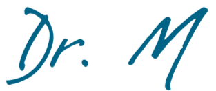 Signature reading 'Dr. M' in blue ink.