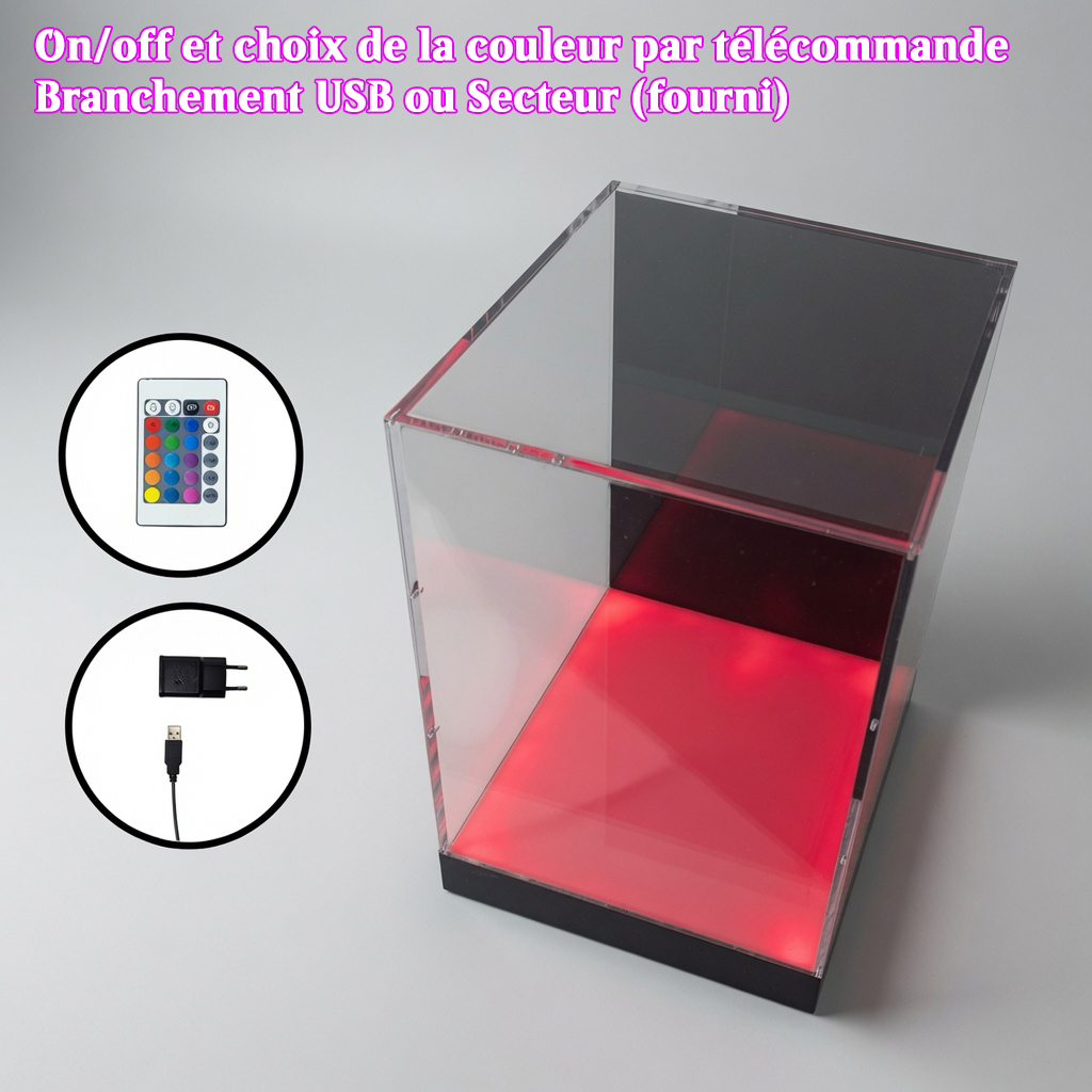 telecommande et branchement vitrine acrylique LED RGB zenith Light Box.png