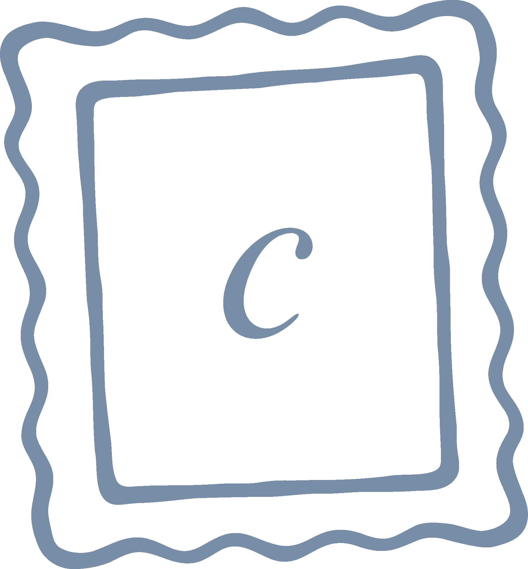 Stamp icon with a "c" in the middle