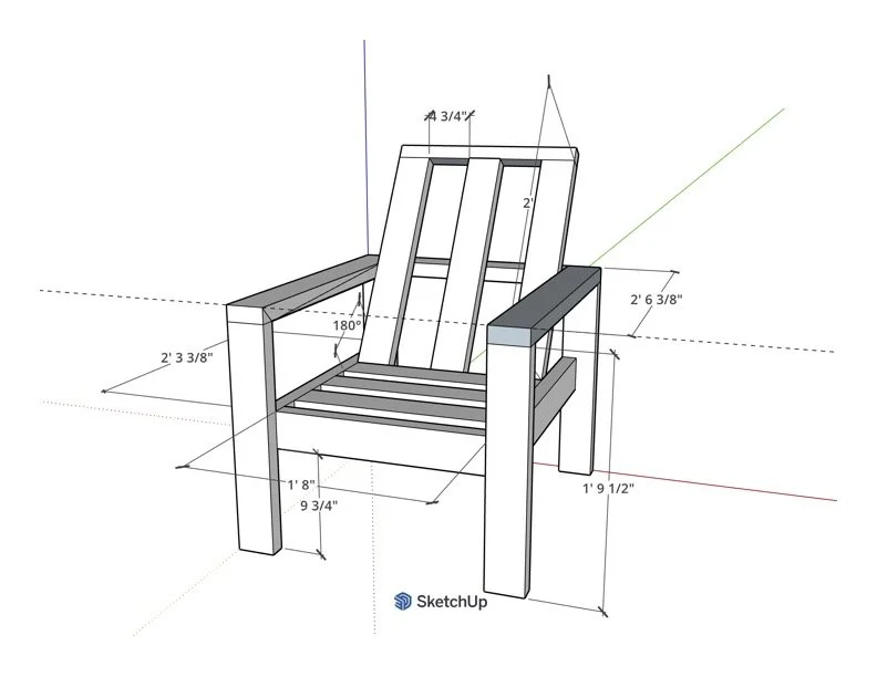 Self taught drafting on SketchUp for custom outdoor patio furniture