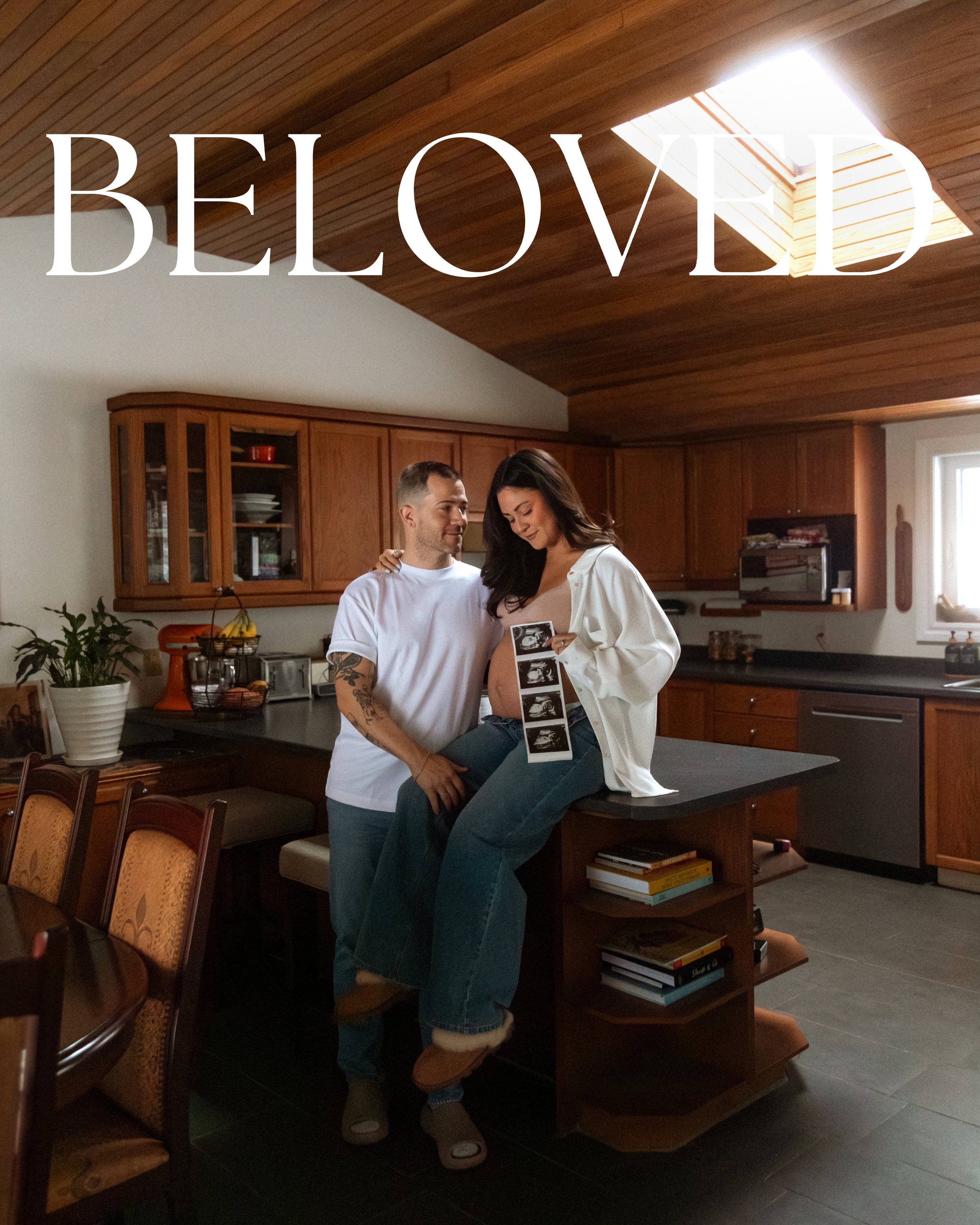 A Snowy, Heartfelt In-Home Maternity Session in Whitby | Image Published in The Beloved Journal Spring 2025 issue