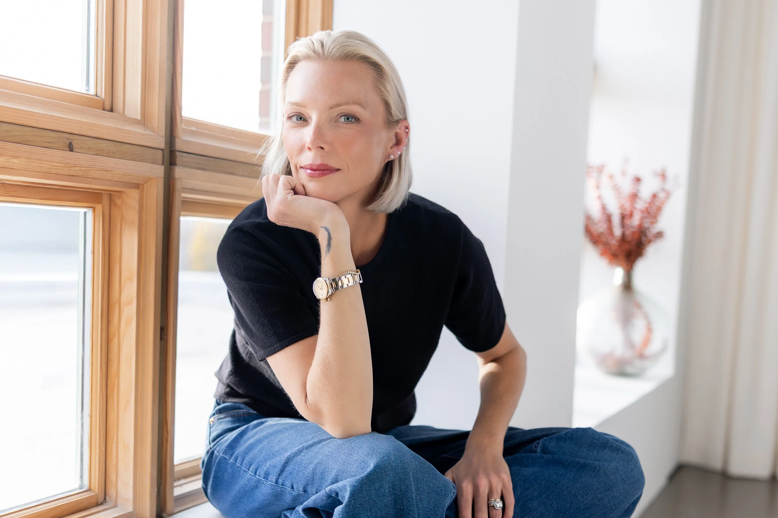 Women branding portrait in traverse city photography studio.