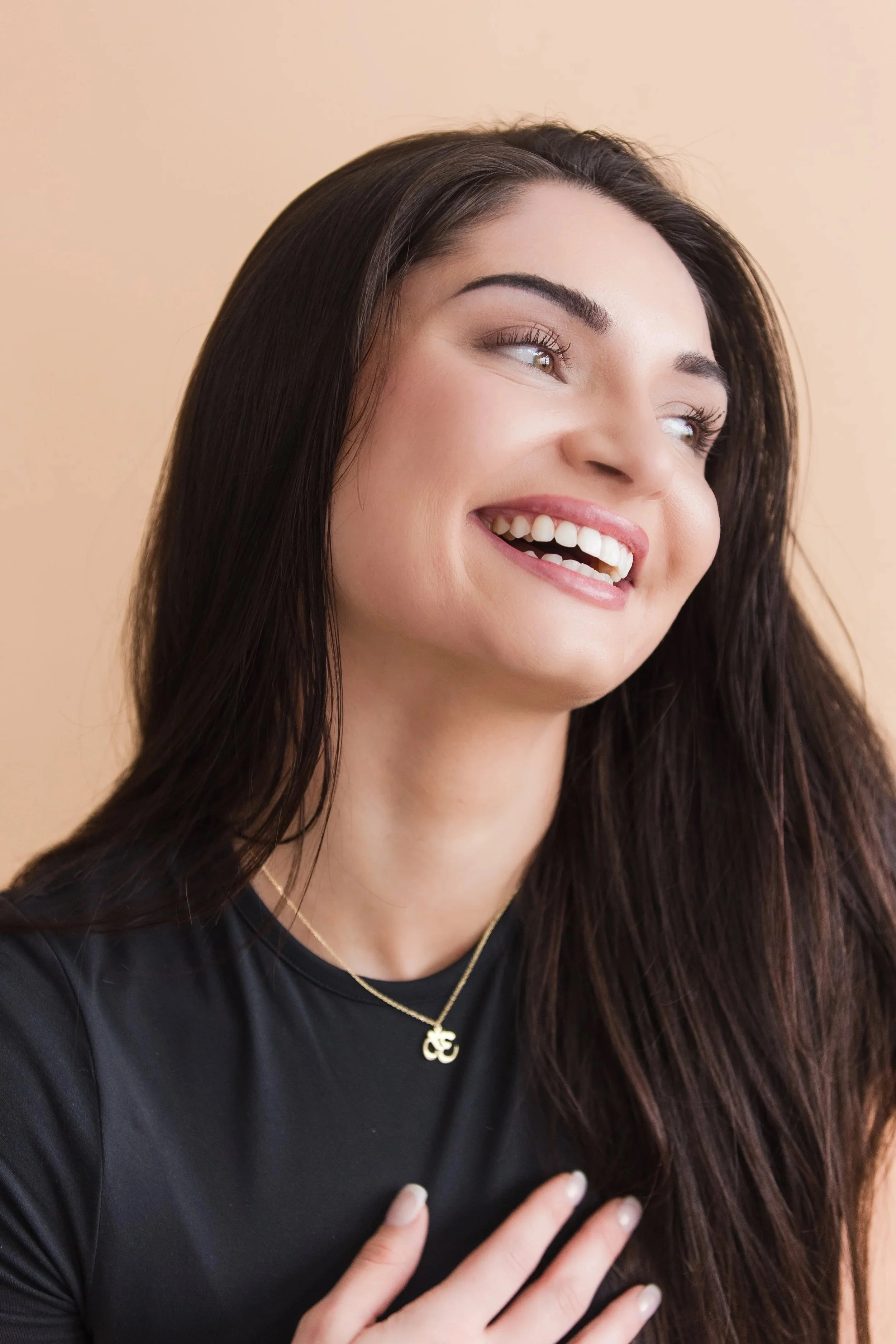 Women founder headshot portrait in traverse city photography studio.