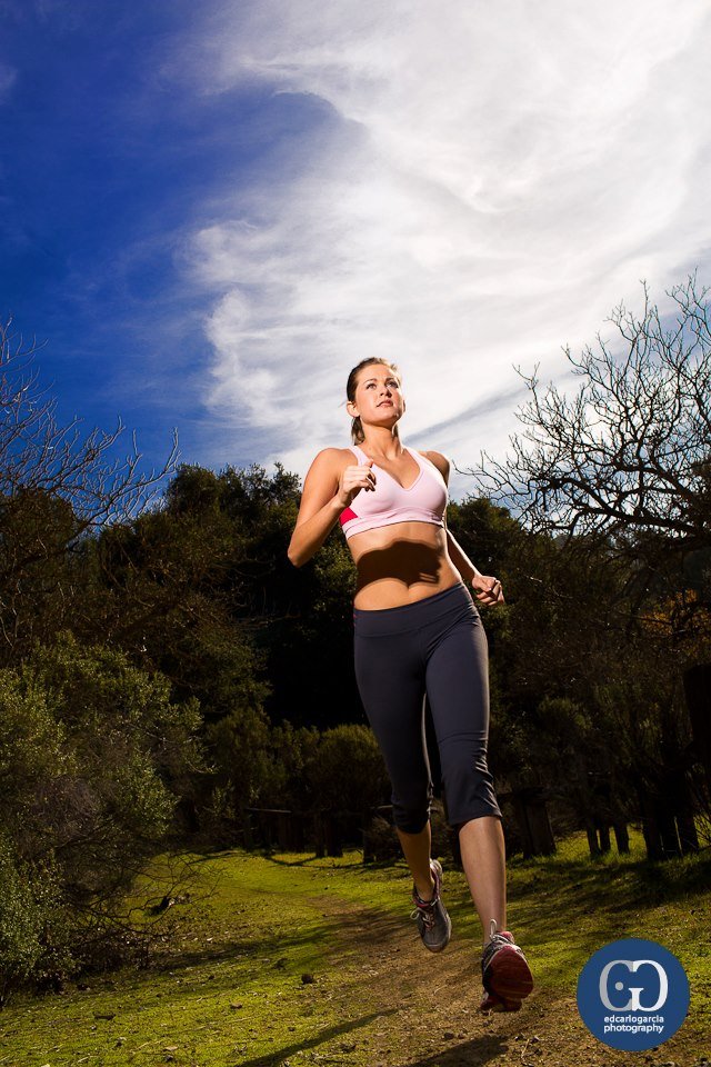 Women jogging for printed athletic apparel brand - house of 301 traverse city michigan