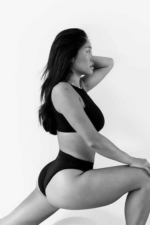Fitness photoshoot in pilates studio