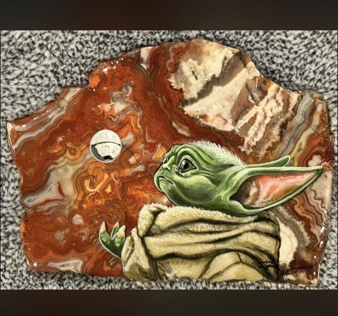 Grogu on Mexican crazy lace