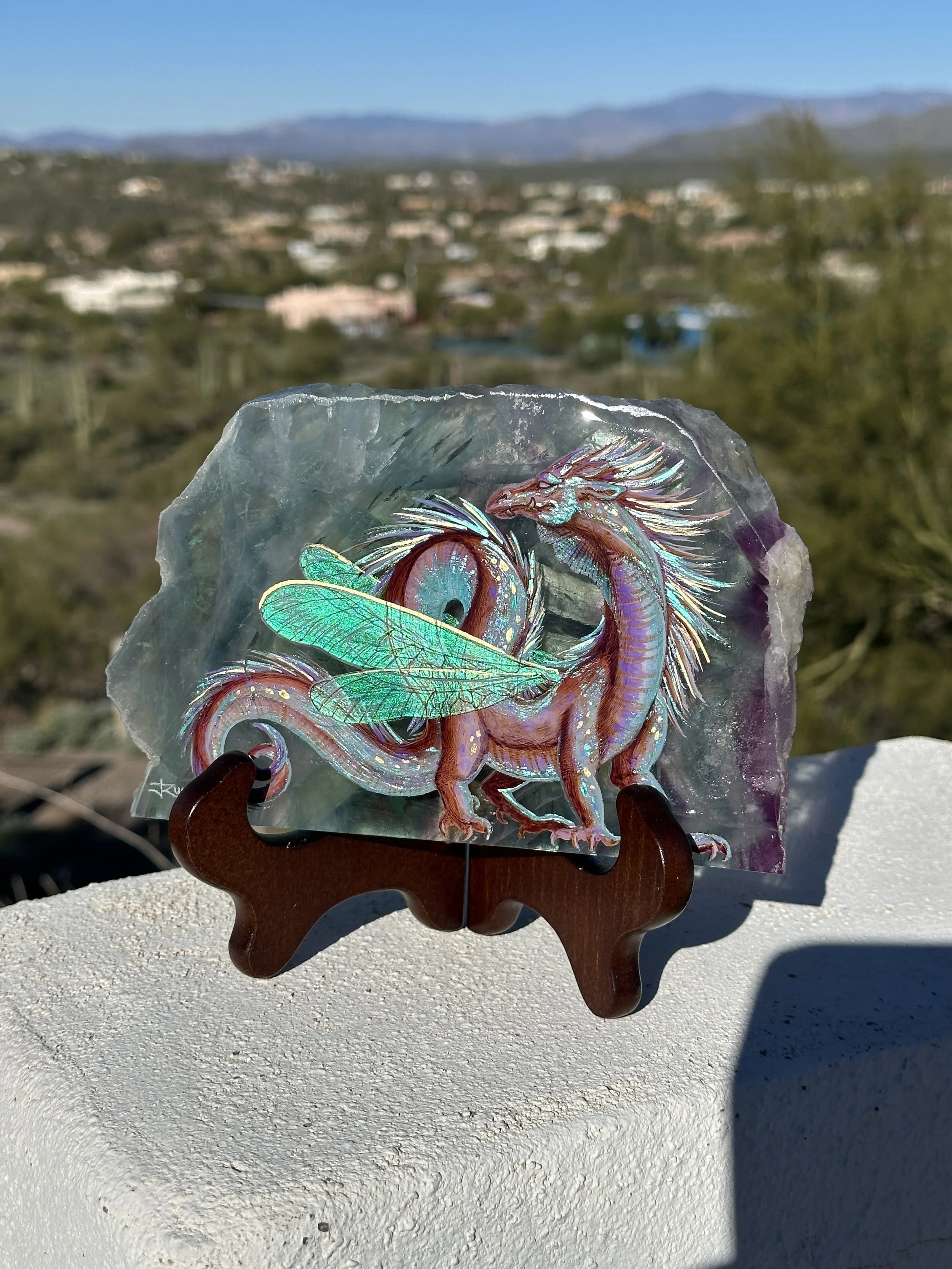 Dragonfly on Colorado fluorite