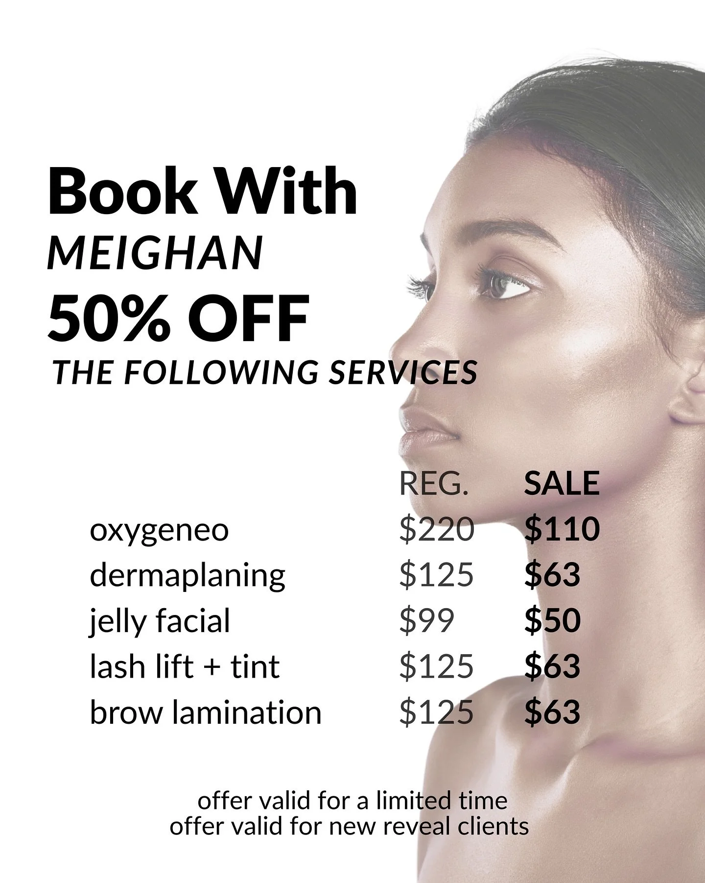 ✨ Meet Meighan! ✨
She may be new to Reveal, but she brings with her a wealth of knowledge and years of experience you can trust. Take advantage of our special intro pricing and be one of the first to book with her here at Reveal!  #RevealBeauty #Reve