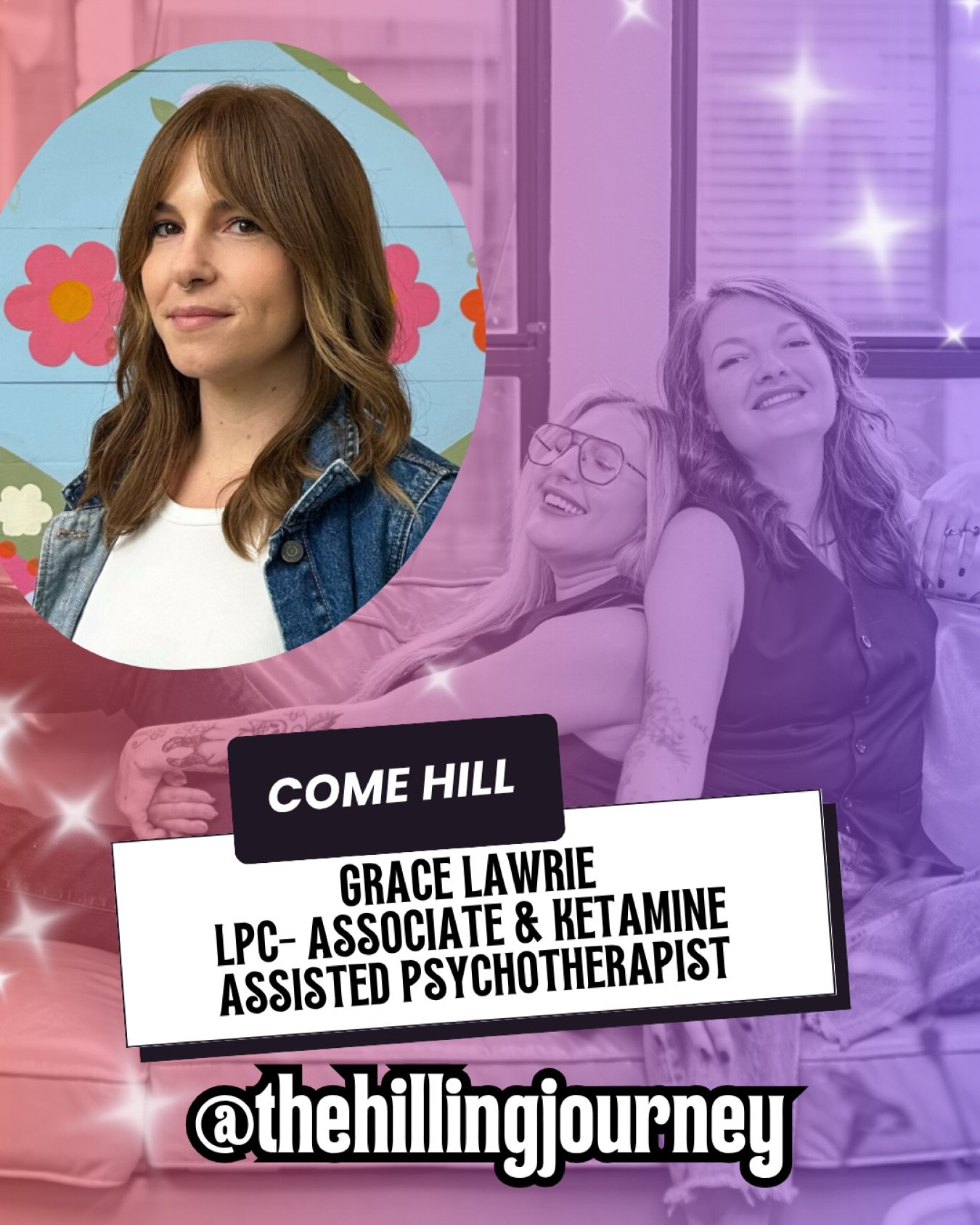 New episode just dropped!! 🎙️ come hill with us through Ketamine Assisted Therapy! Grace Lawrie (she/they) and Ilyse break down what you might most want to know about safely and effectively venturing into the world of psychedelic assisted therapy. ?