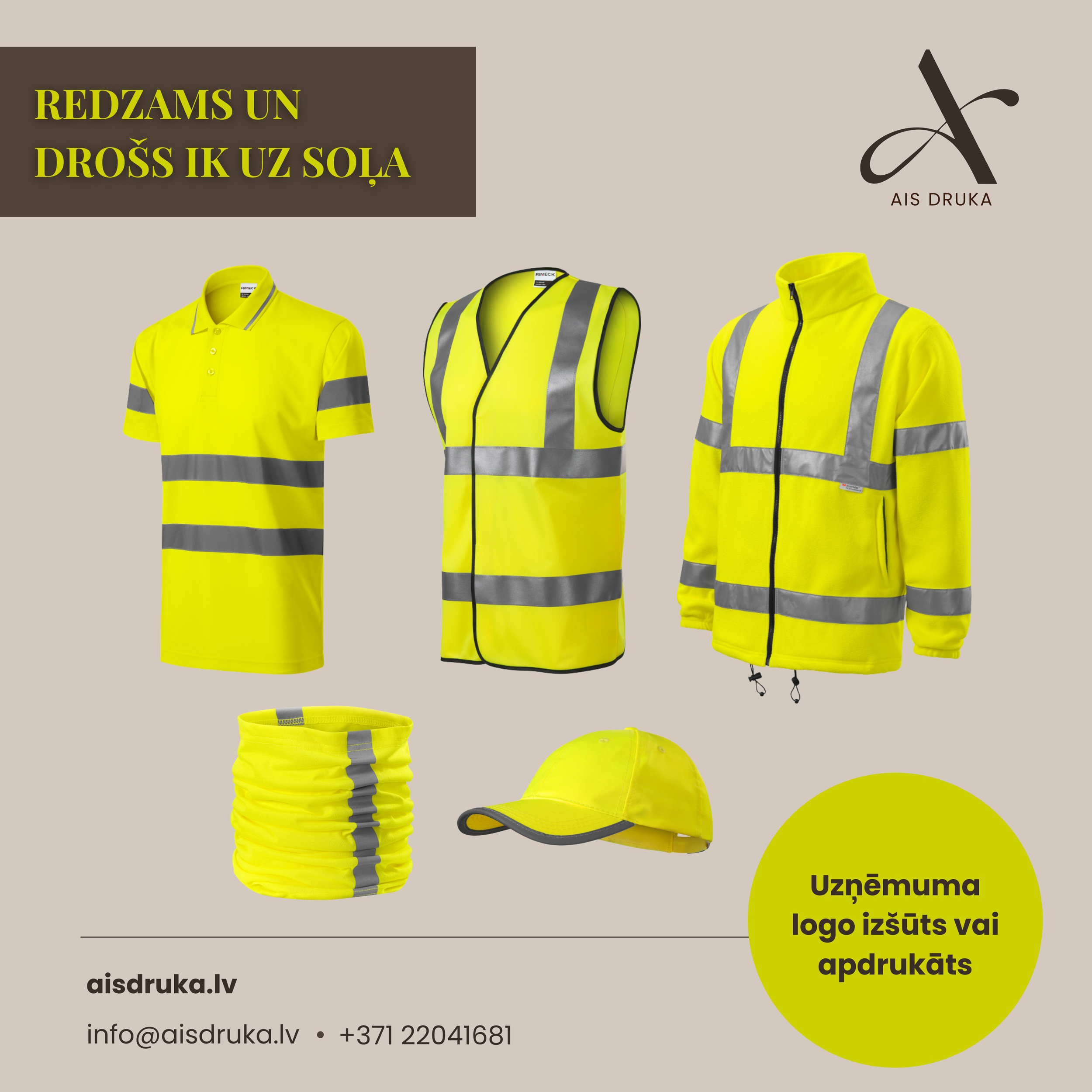 Redzams un drošs ik uz soļa - darba apģērbs ar uzņēmuma identitāti