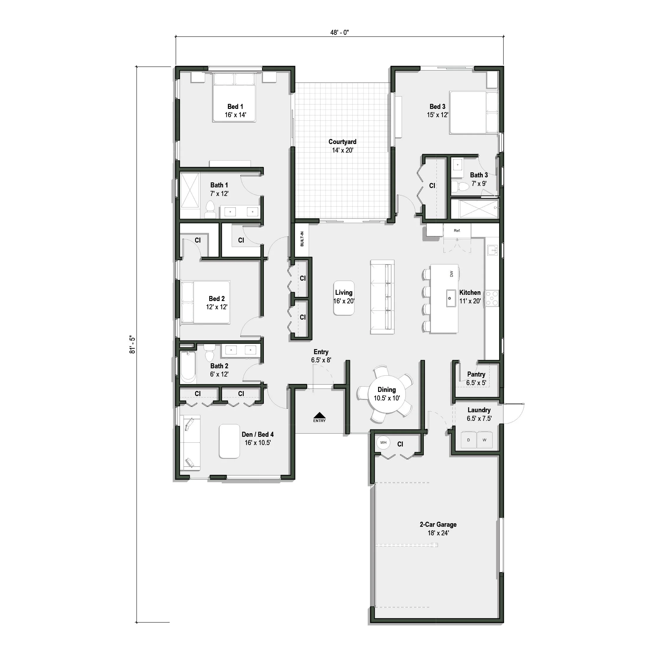 First floor plan of Sunset House