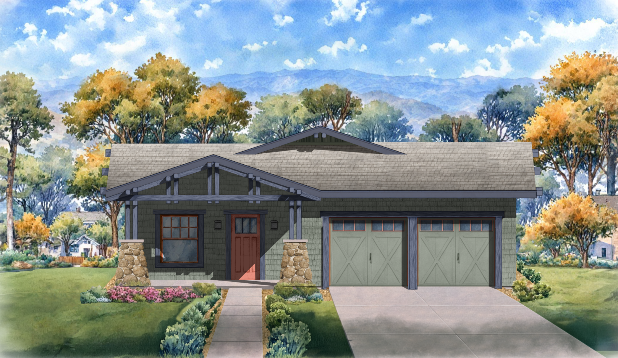 front elevation render of The Arthur