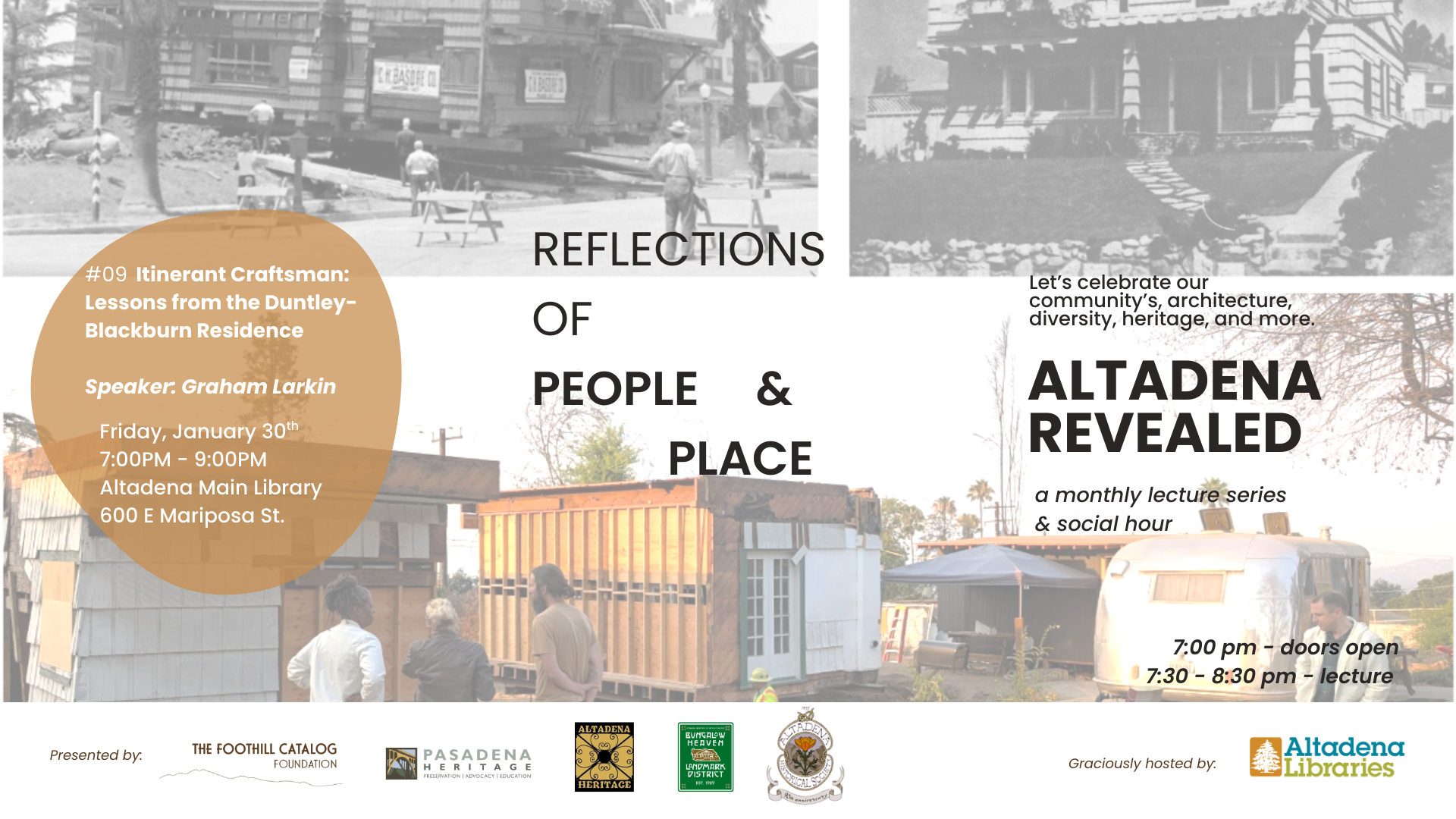 Altadena Revealed Lecture Series - Itinerant Craftsman: Lessons from the Duntley-Blackburn Residence