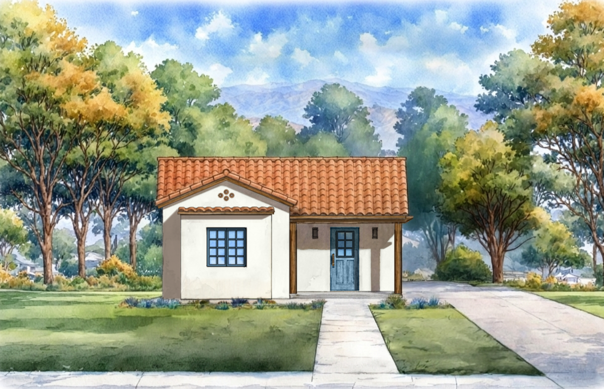 front elevation render of El Guillermo