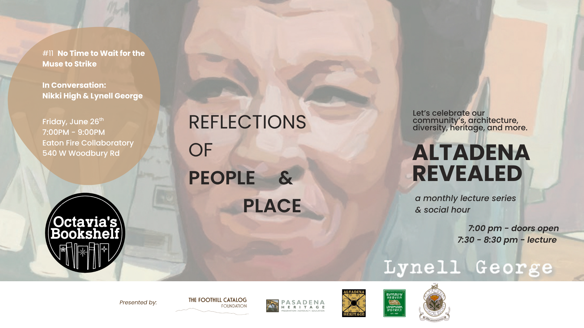 Altadena Revealed Lecture Series - No Time to Wait for the Muse to Strike | In Conversation: Nikki High and Lynell George