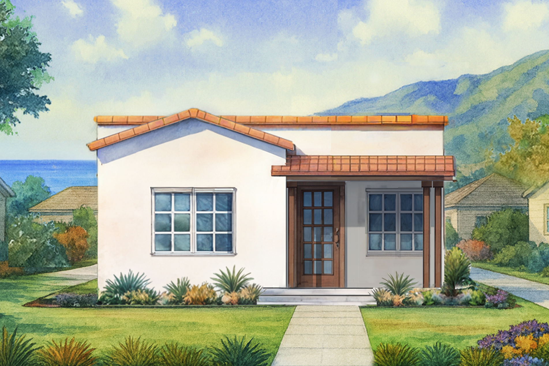 front elevation render of La Paz