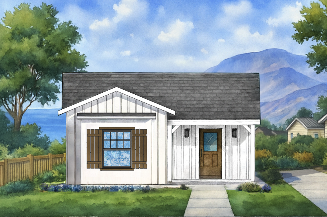 front elevation render of The Billy