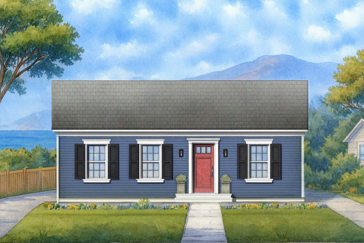 front elevation render of The Martha