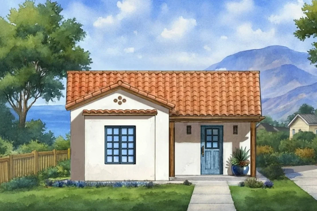 Front elevation rendering of El Guillermo 