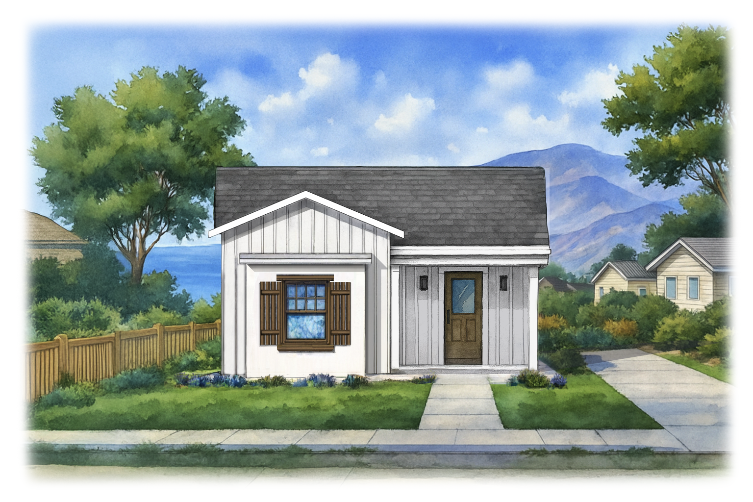 front elevation rendering of The Billy