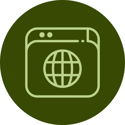 Imagen del navegador web y el icono de traducción