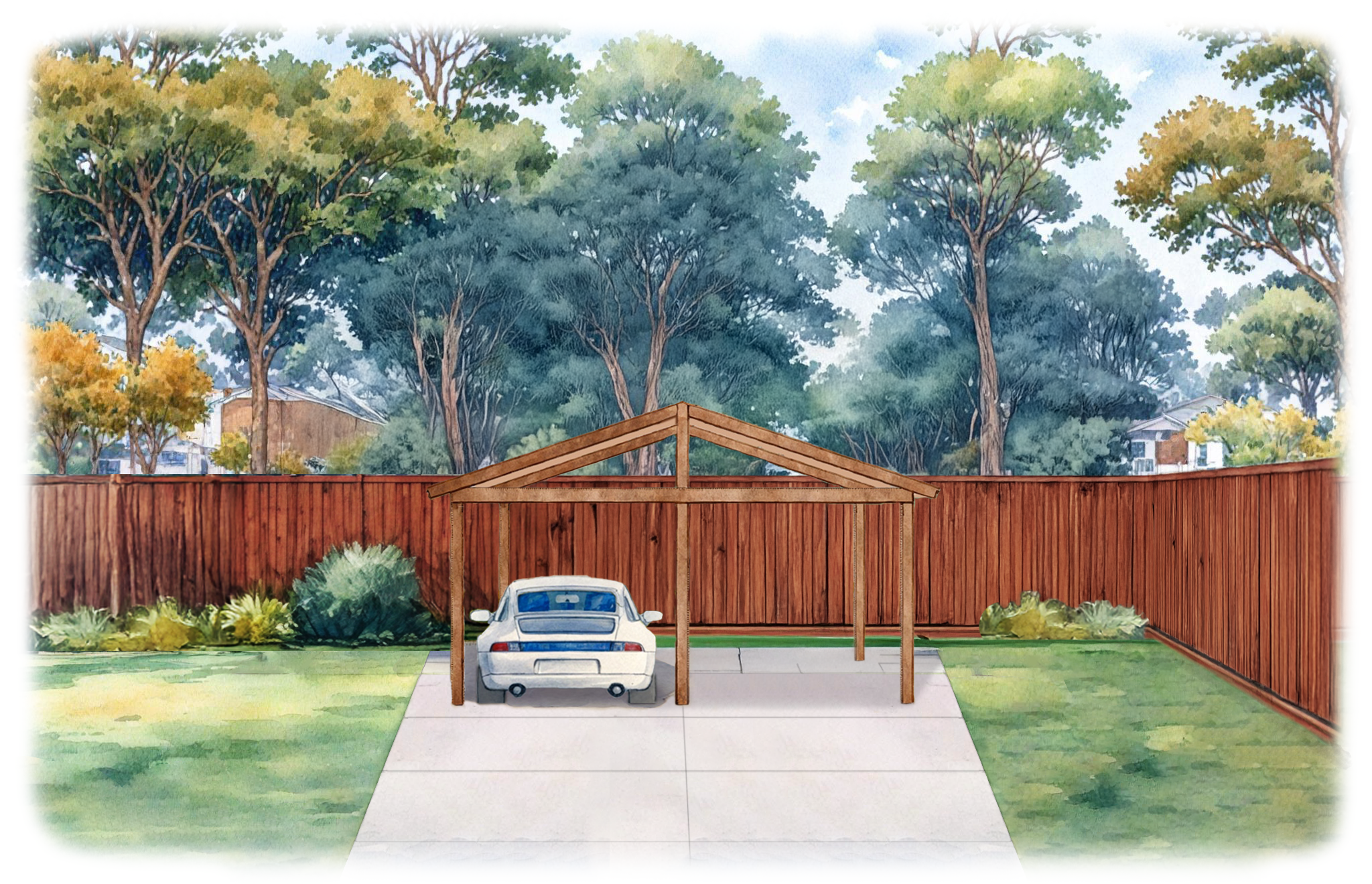 Two car carport - Gabled
