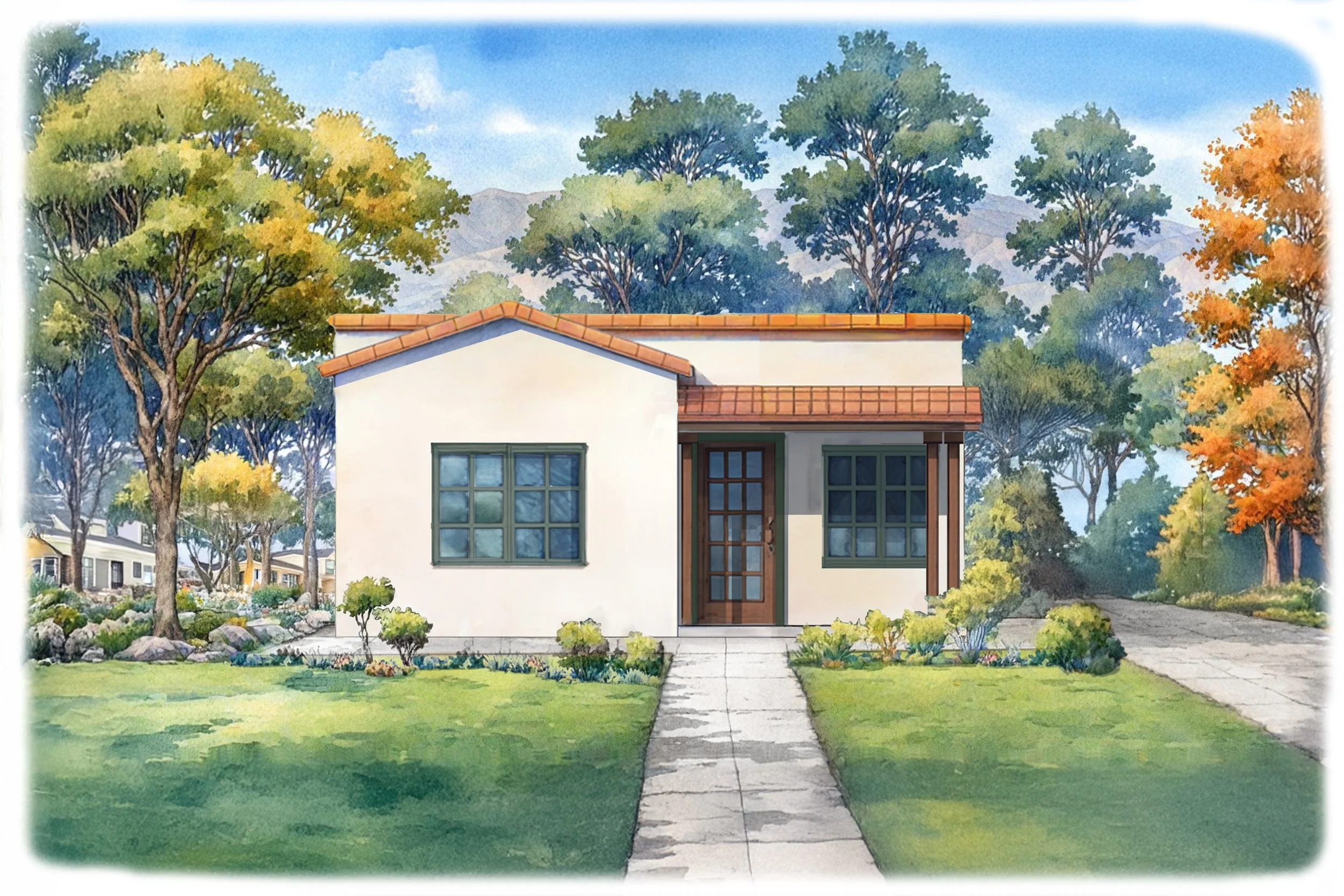 Front elevation render of La Paz